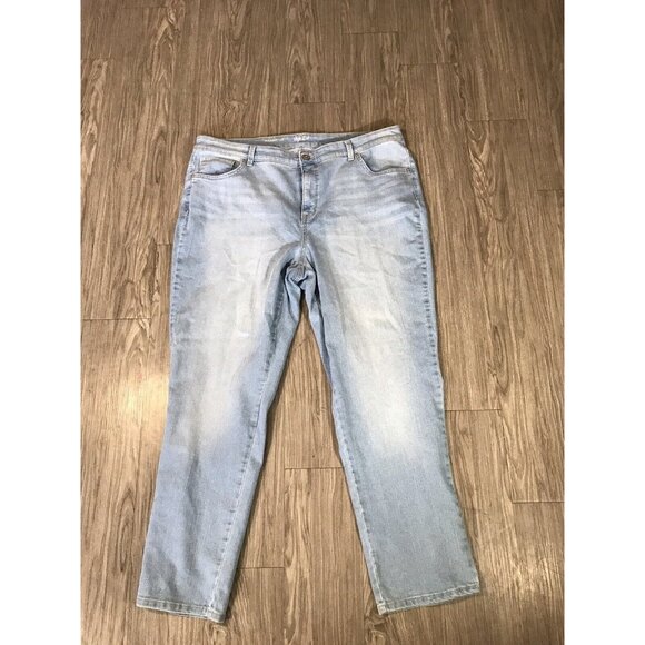 Style & Co Womens Size 20W Straight Leg Pockets Denim Blue Jeans - Picture 1 of 7